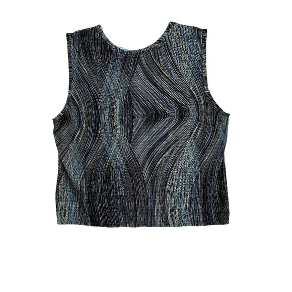 Dressbarn Woman Sleeveless Rippled Pattern Top 2X Career Academia Capsule - Picture 3 of 8